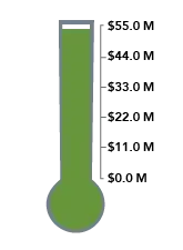 graphic of a thermometer displaying a rising number almost at the top