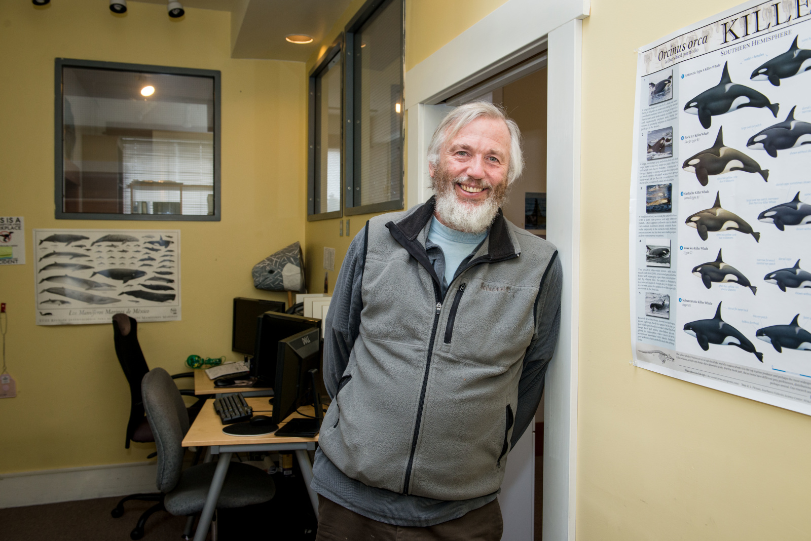 John Calambokidis in the Cascadia Research offices in downtown Olympia