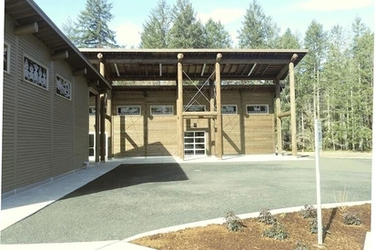 The carving studio on the Indigenous Arts Campus at Evergreen