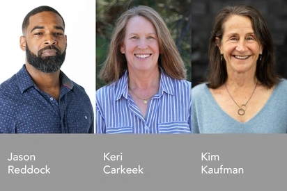 Portraits of Jason Reddock, Keri Carkeek, Kim Kaufman