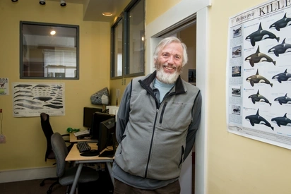 John Calambokidis in the Cascadia Research offices in downtown Olympia