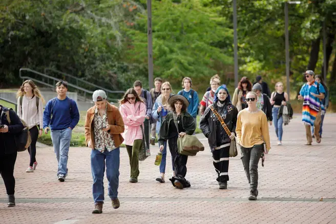 Students walking to Red Square