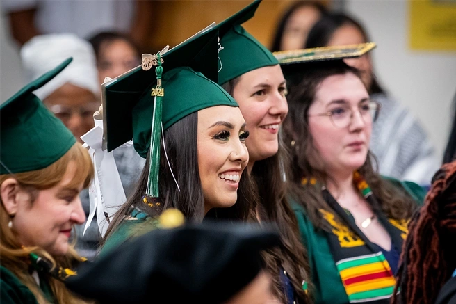 Graduates in caps at Tacoma Commencement