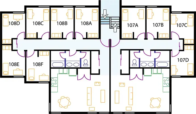 example floor plan of a student apartment building
