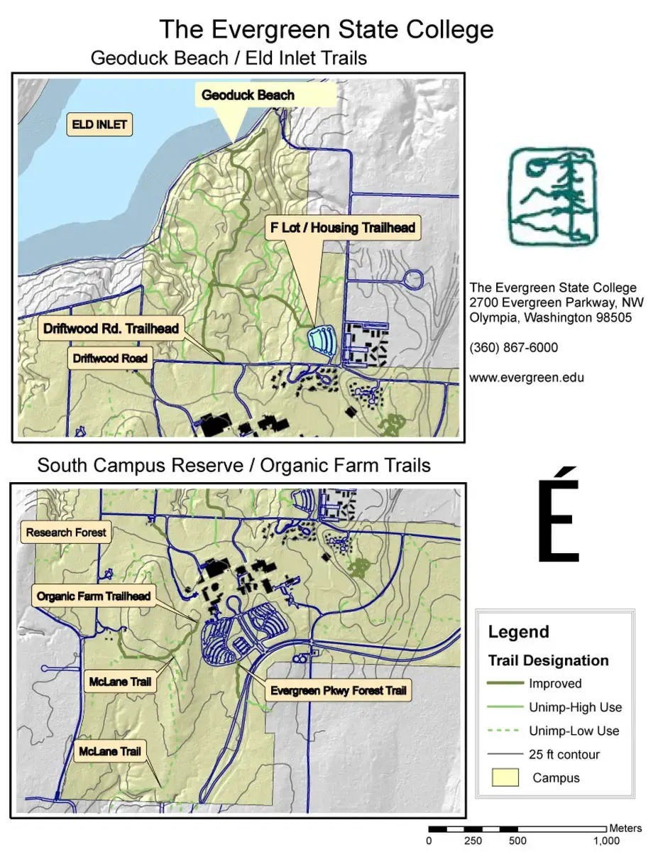 Map of evergreen trails