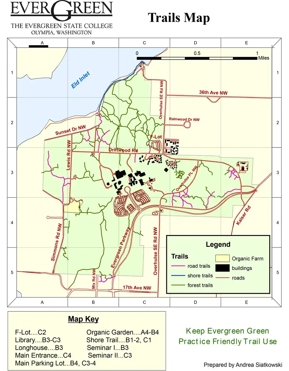 Map of evergreen trails