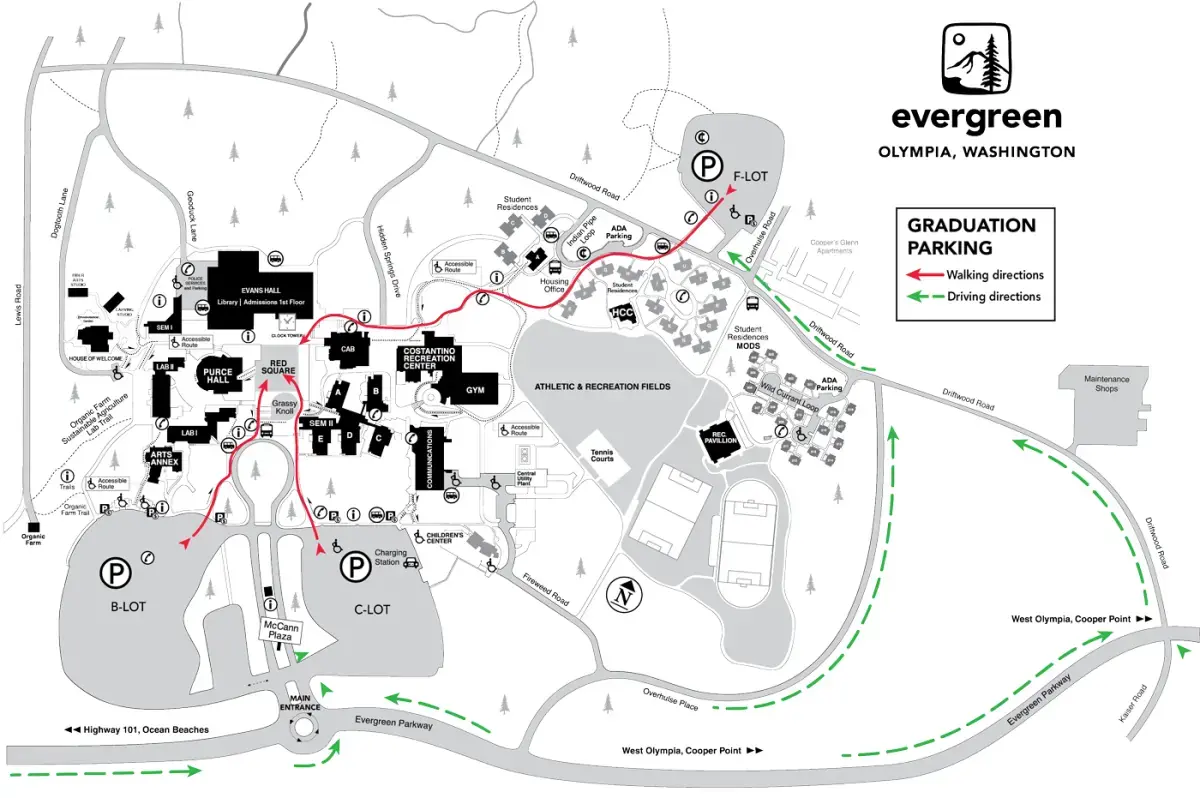 Parking Map for Graduation Day