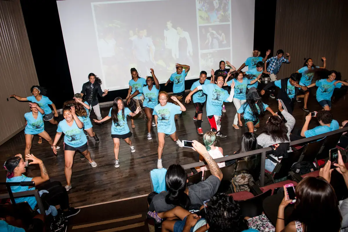 Upward Bound students celebrate with a dance