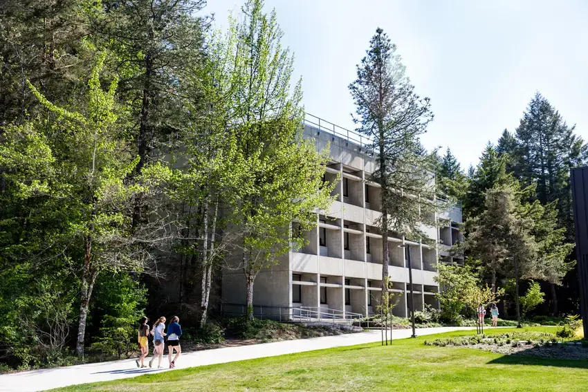 exterior of Lab I in spring