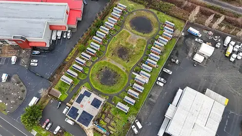 Aerial showing solar panel installation